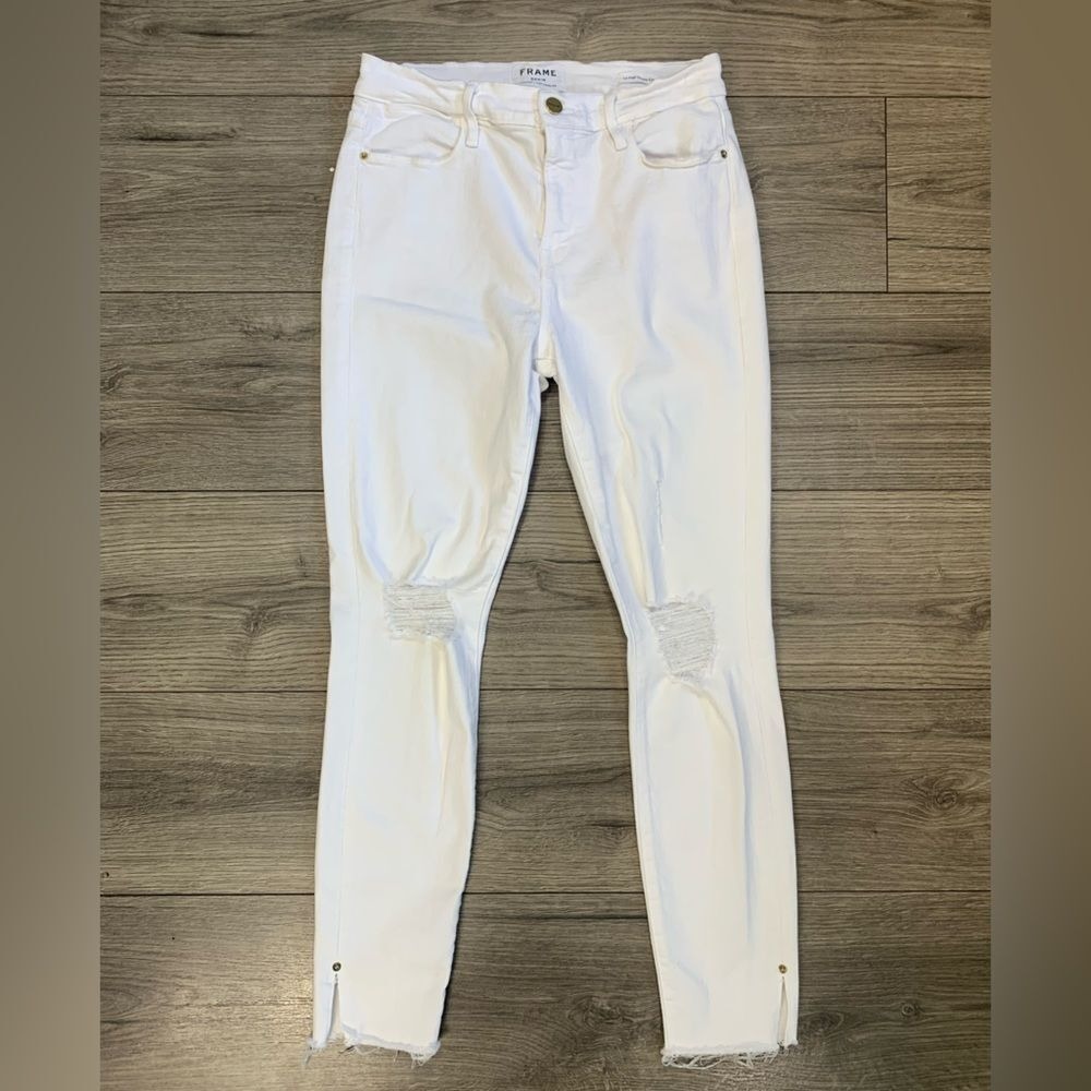 FRAME Le High Skinny Crop in Blanc Transit Size 28